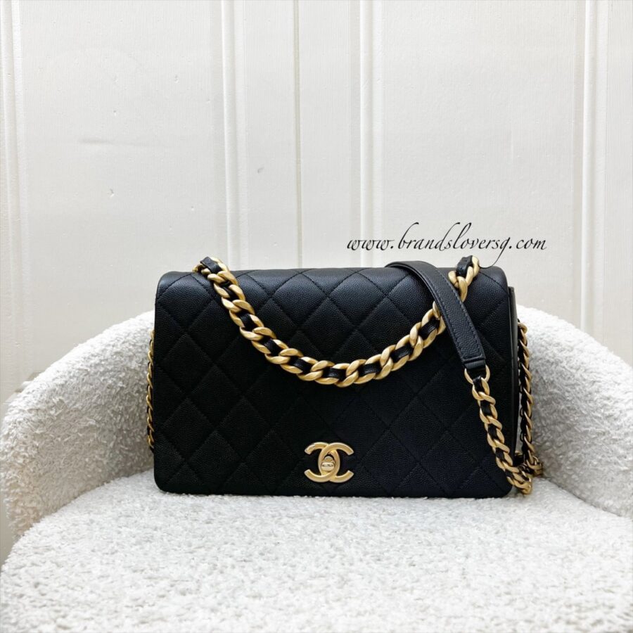 Chanel 20A Full Flap Bag in Black Caviar and AGHW (Model: ) | Studio Nafay