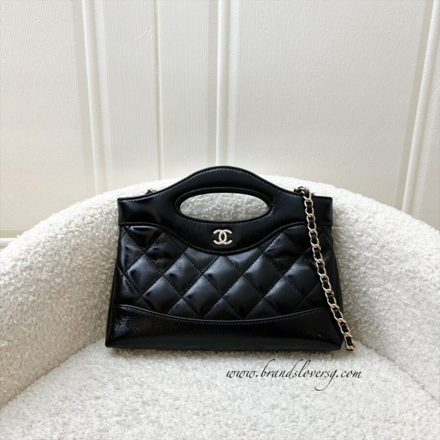 Chanel 31 Nano Shopping Bag in Black Shiny Calfskin and LGHW (Model: ) | Studio Nafay