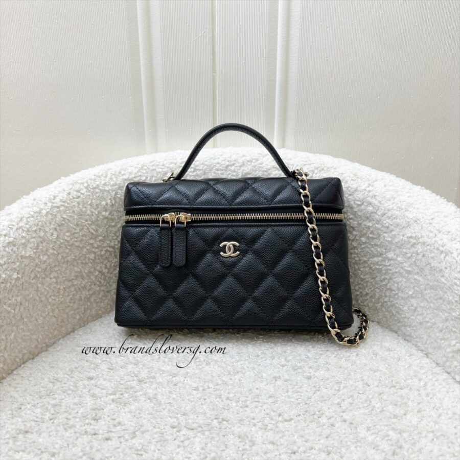 [Brand New - Local Full Set] Chanel 25P Vanity / Clutch with Chain (LP Style Bag) in Black Caviar and LGHW (Model: ) | Studio Nafay