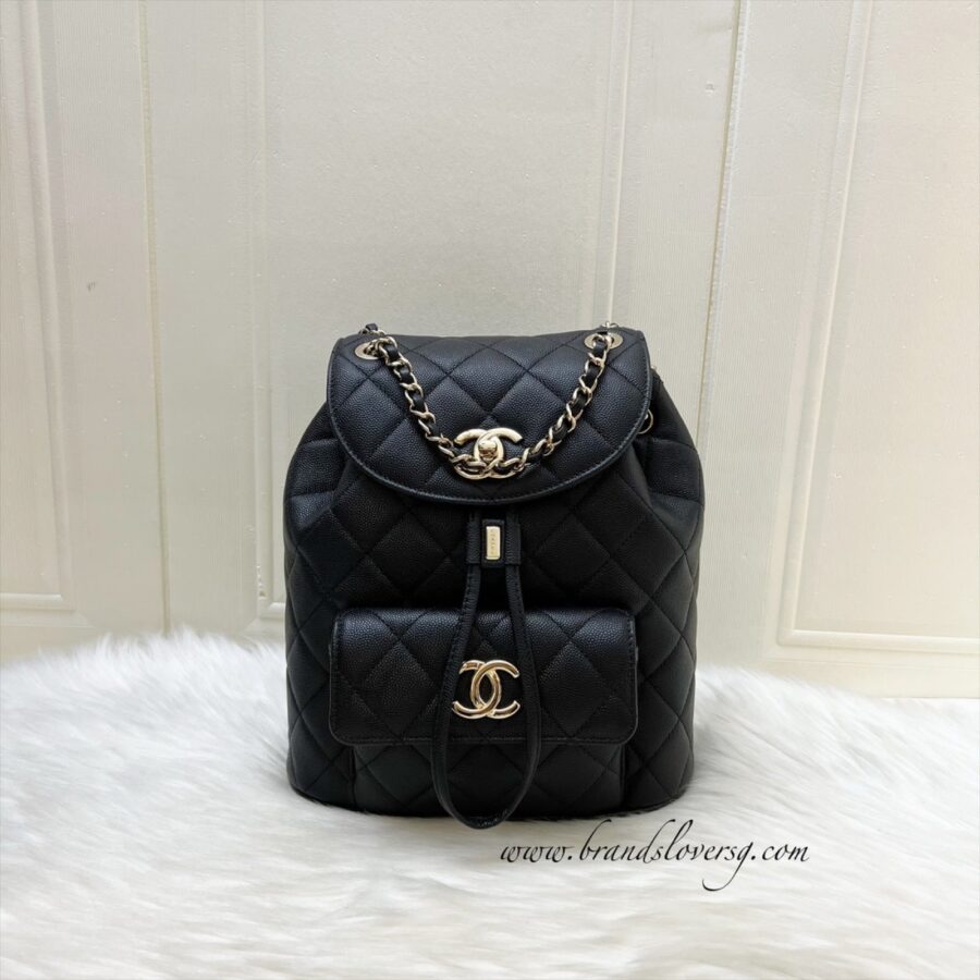 Chanel Duma Small / Medium Backpack in Black Caviar and LGHW (Model: ) | Studio Nafay