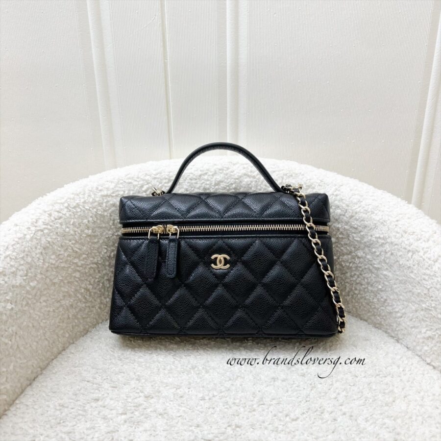 [Like New - Local Set - Jan ] Chanel 25C Vanity / Clutch with Chain (LP Style Bag) in Black Caviar and LGHW (Model: ) | Studio Nafay