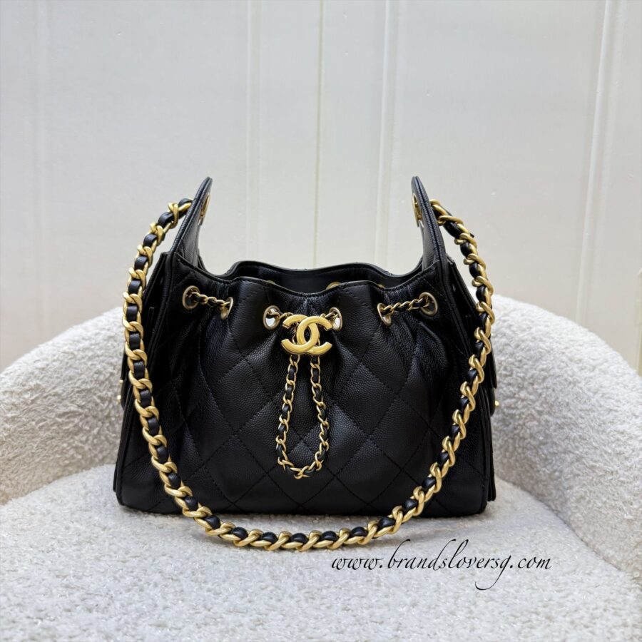 [LN - Local Full Set - Nov ] Chanel 25 Mini Hobo Bag in Black Caviar and AGHW (Model: ) | Studio Nafay