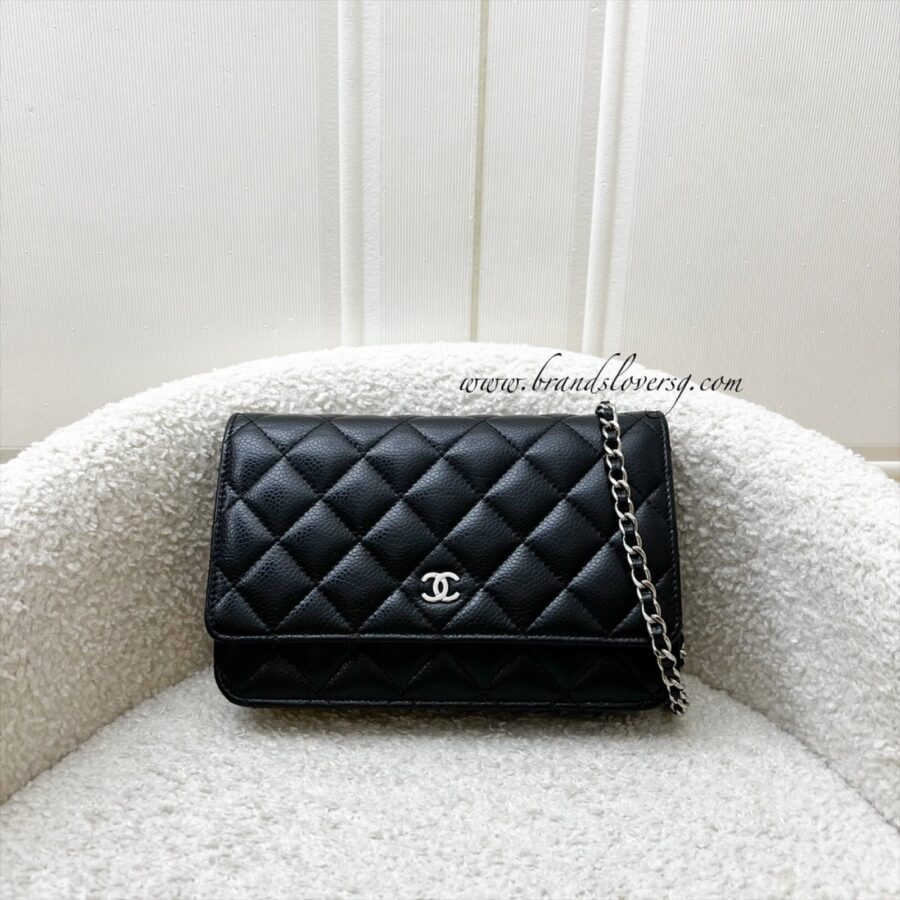 Chanel Classic Wallet on Chain WOC in Black Caviar and SHW Crossbody | Studio Nafay
