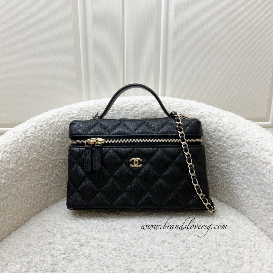 [Local Set - Feb ] Chanel 25C Vanity / Clutch with Chain (LP Style Bag) in Black Caviar and LGHW (Model: ) | Studio Nafay