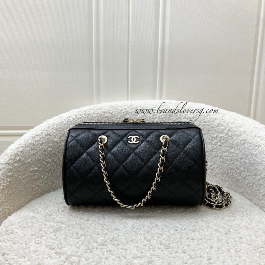 [Below Retail Deal!] Chanel 25P Bowling Bag in Black Caviar and LGHW (Model: ) | Studio Nafay