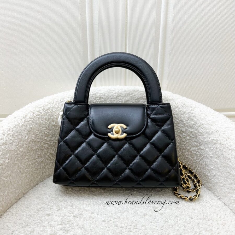 [Brand New - Nov ] Chanel Mini / Small Kelly Bag in 25C Black Shiny Distressed Calfskin and AGHW (Model: ) | Studio Nafay