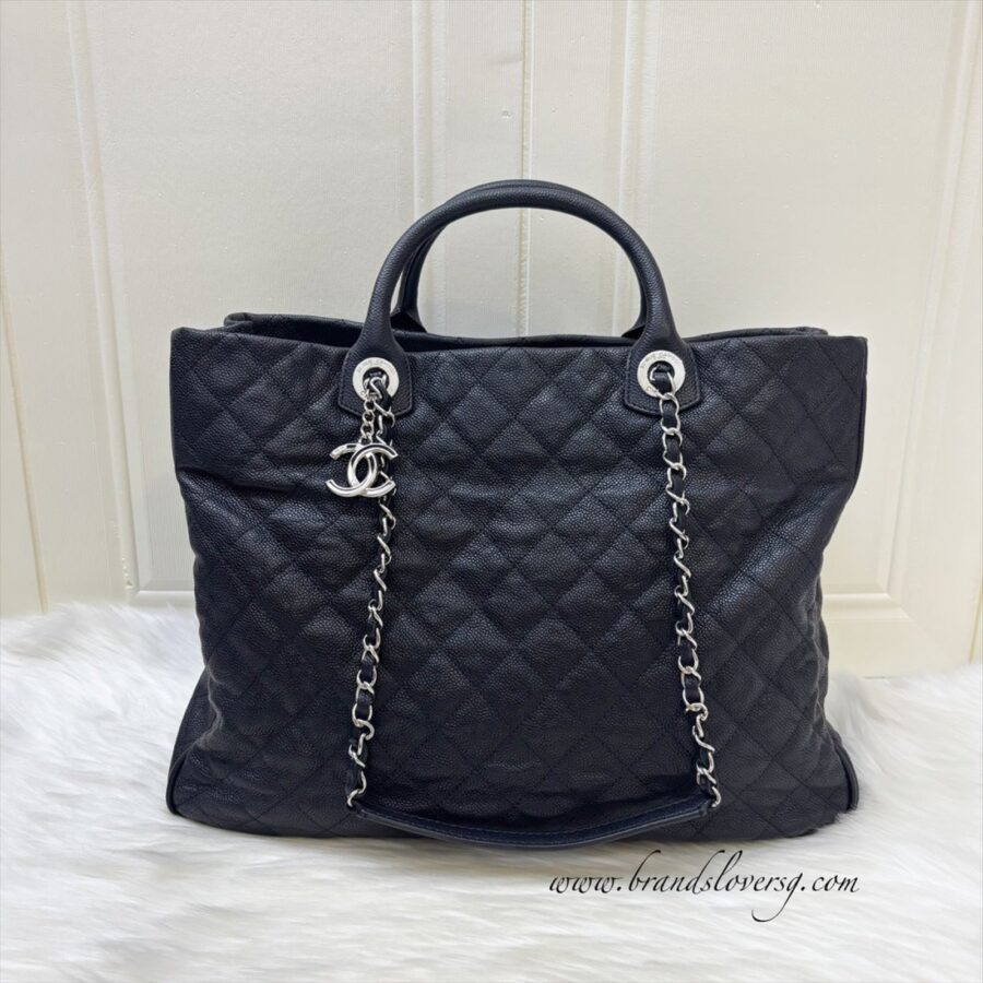 Chanel Seasonal Large Tote with CC Logo Charm in Black Caviar and SHW (Model: ) | Studio Nafay
