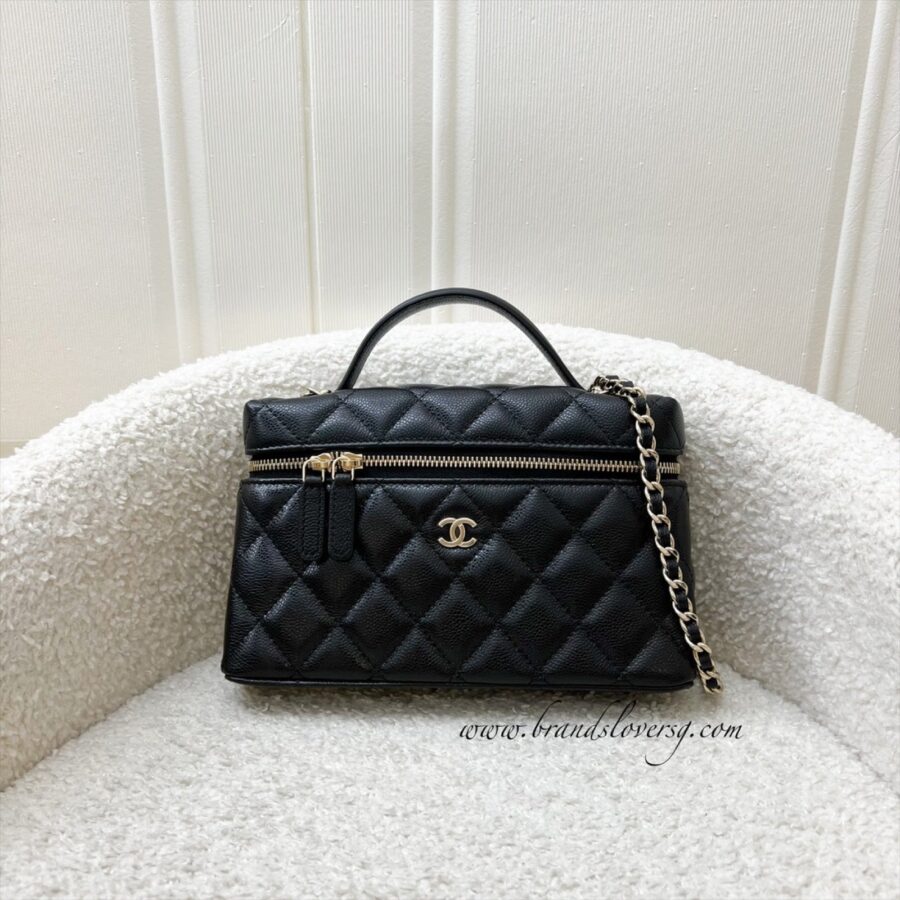 [New Local Jan ] Chanel 25C Vanity / Clutch with Chain (LP Style Bag) in Black Caviar and LGHW | Studio Nafay