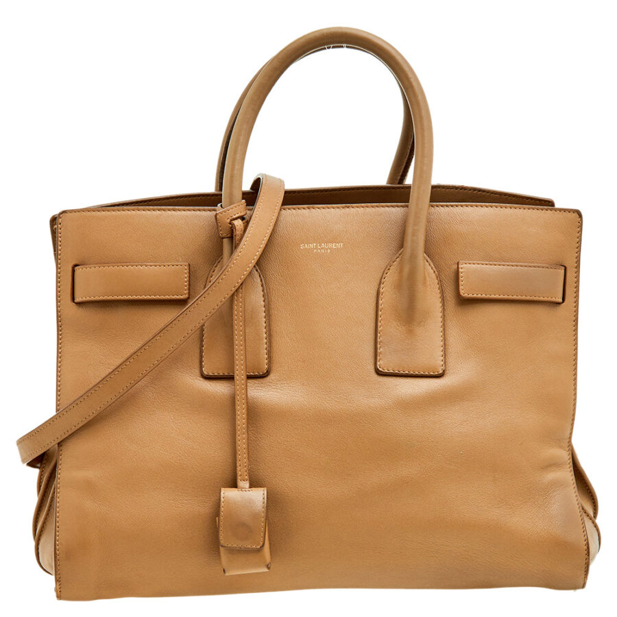 Saint Laurent Beige Leather Large Sac De Jour Tote | Studio Nafay