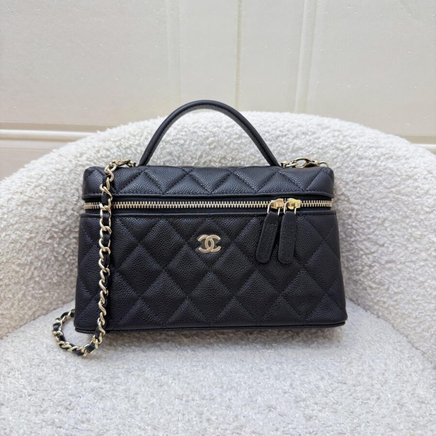 [BN - Local Full Set - Mar ] Chanel 26P Vanity / Clutch with Chain (LP Style Bag) in Black Caviar and GHW | Studio Nafay