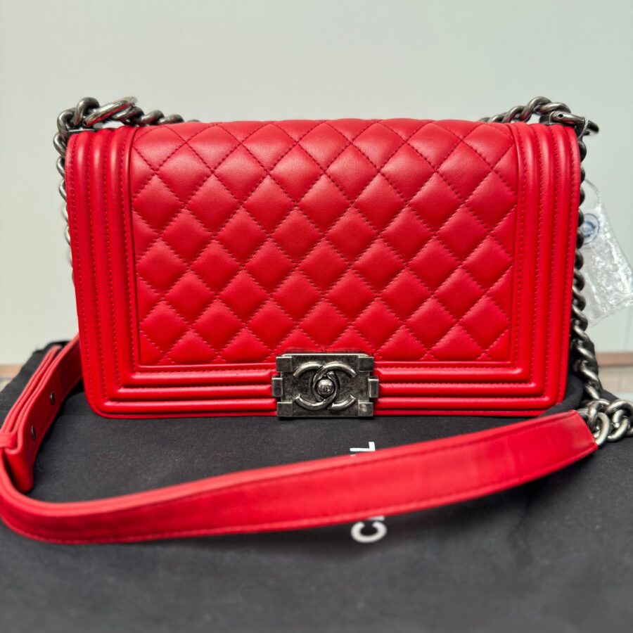 Chanel Medium Boy Bag - Red Shoulder Bags, Handbags | Studio Nafay