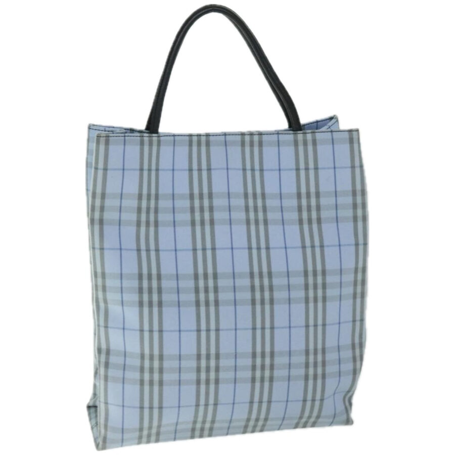 BURBERRY Nova Check Hand Bag Nylon Light Blue Auth ep3412 | Studio Nafay