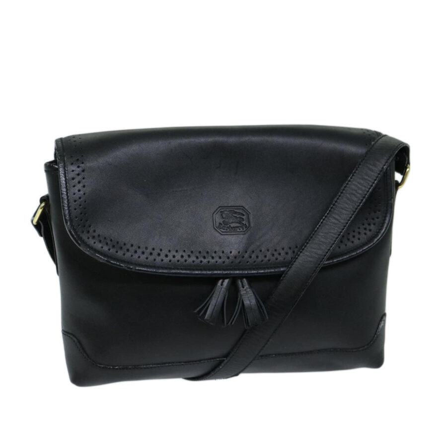 BURBERRYSs Shoulder Bag Leather Black Auth ep3768 | Studio Nafay