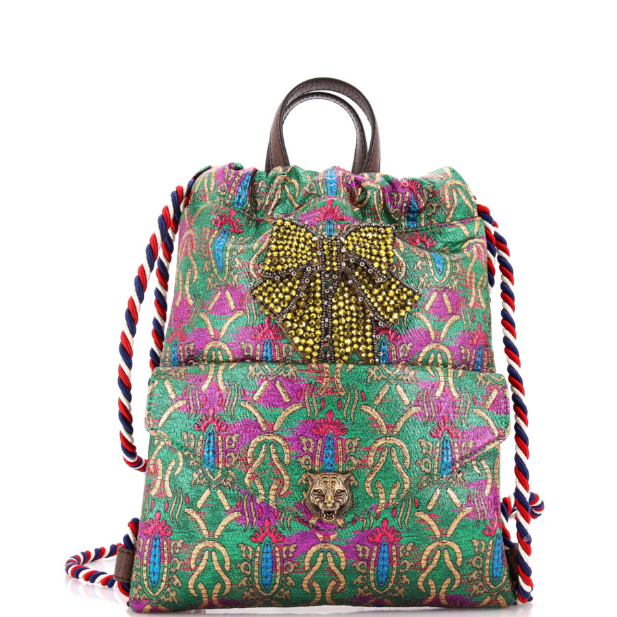 Drawstring Backpack Brocade Small | Studio Nafay