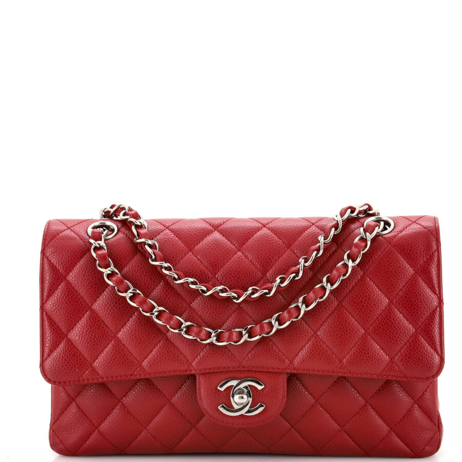 CHANEL Classic Double Flap Bag Quilted Caviar Medium | Studio Nafay