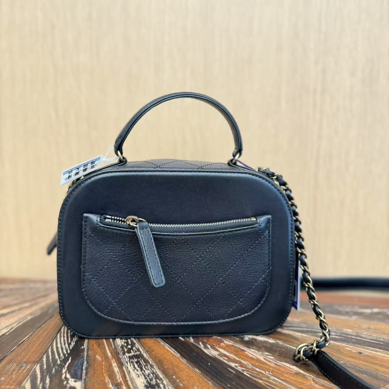 Chanel Blue Coco Curve Vanity Case Crossbody bag Handle