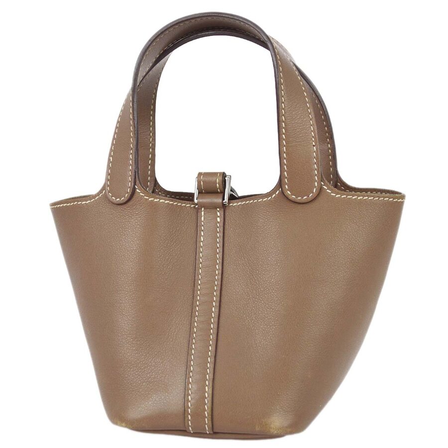 Hermes Etoupe Gray Swift Picotin Lock Micro Handbag | Studio Nafay