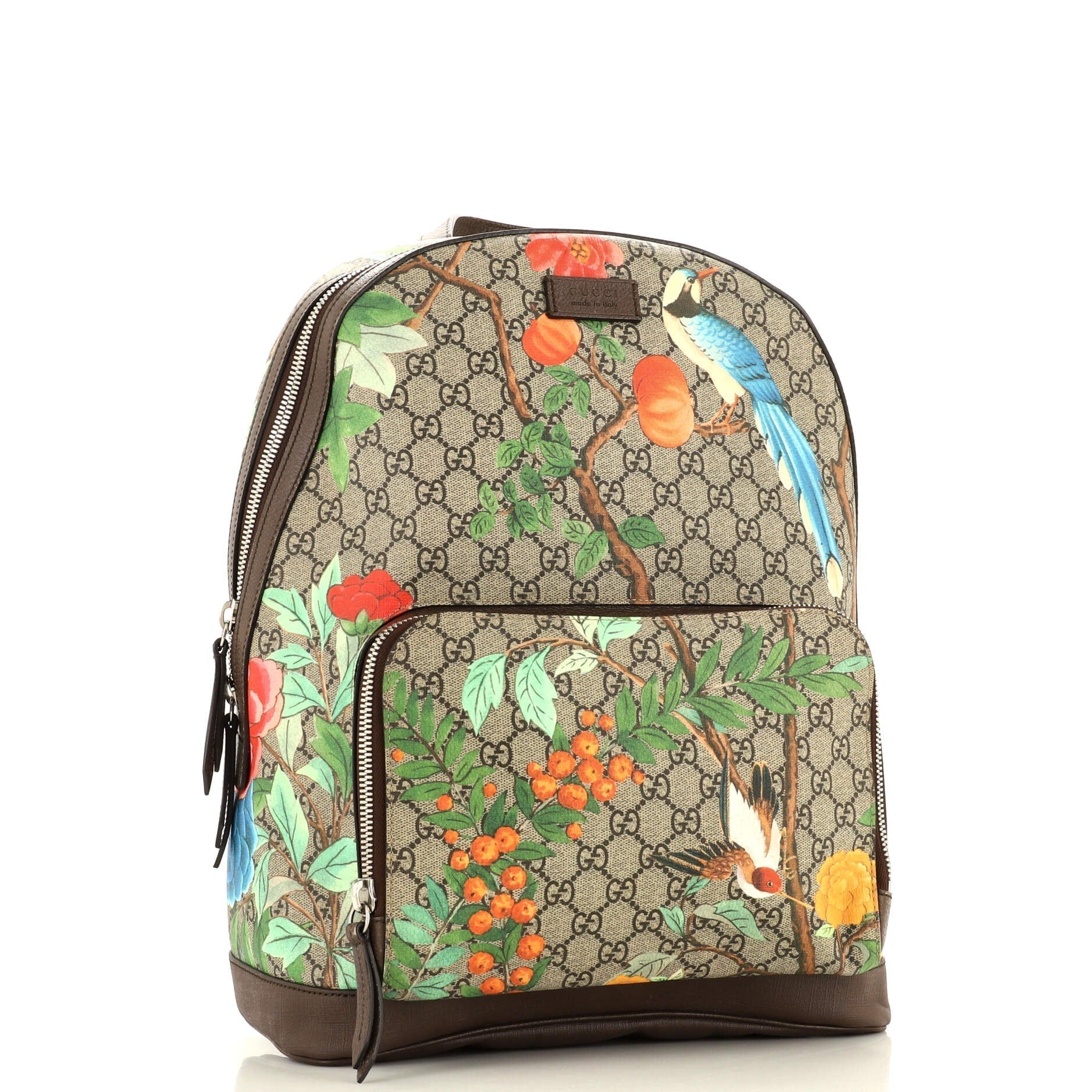 Zip Pocket Backpack Tian Print GG Coated Canvas Medium
