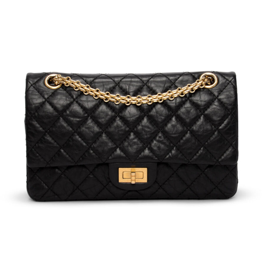 Chanel Black Distressed Calfskin 2.55 Reissue 225 Flap Bag | Studio Nafay