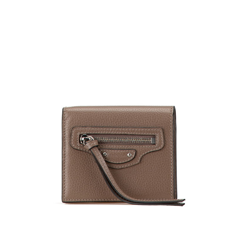 Balenciaga Neo Classic Compact Wallet Brown Leather | Studio Nafay