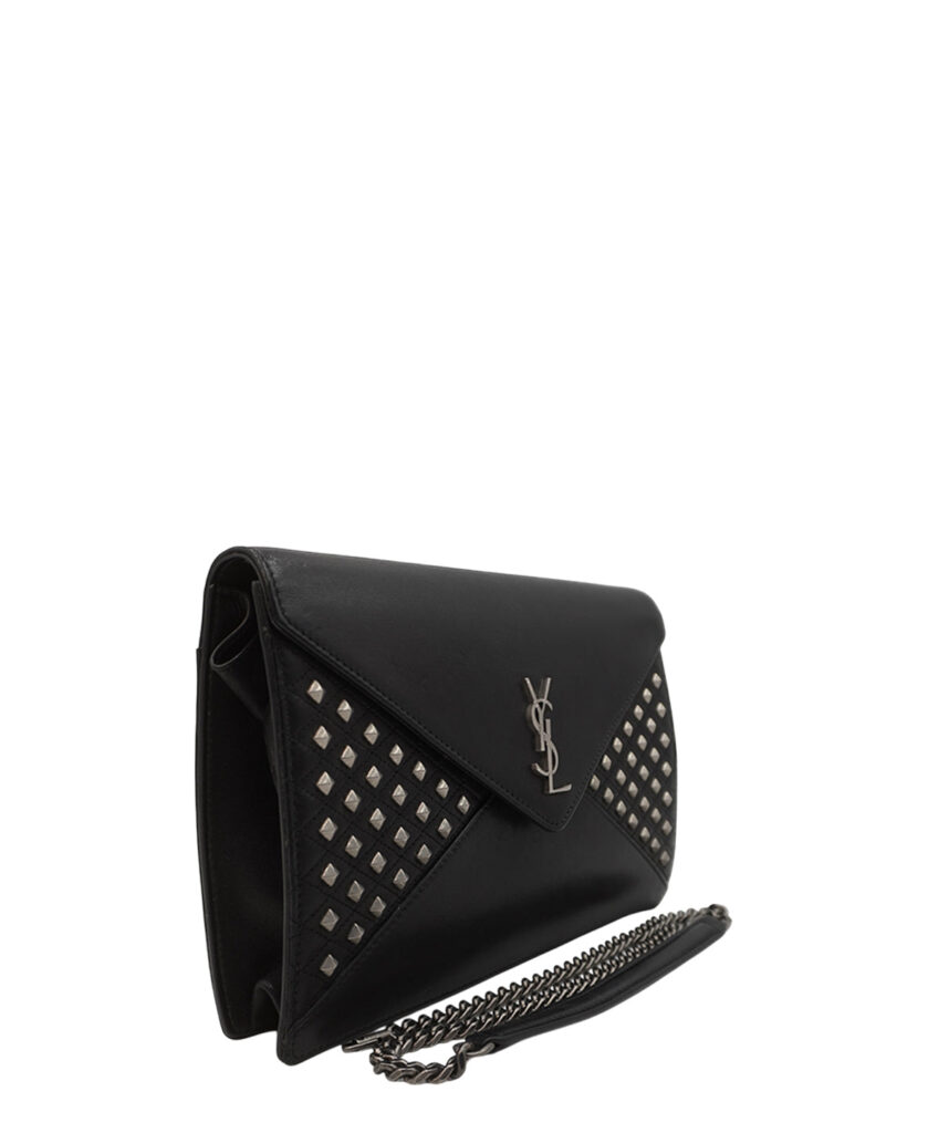 Gaby Studded Leather Shoulder Bag Black - Product Image 2