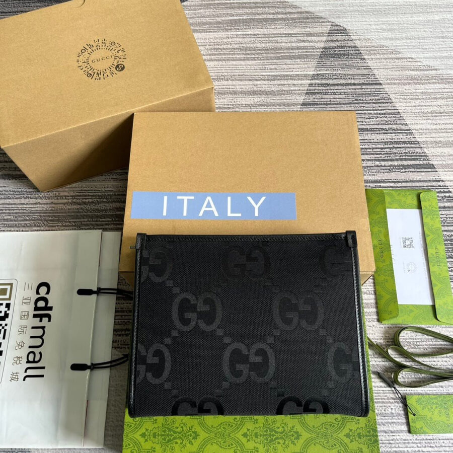 BB 699318 clutch bag wallet 26CM black Free shipping | Studio Nafay