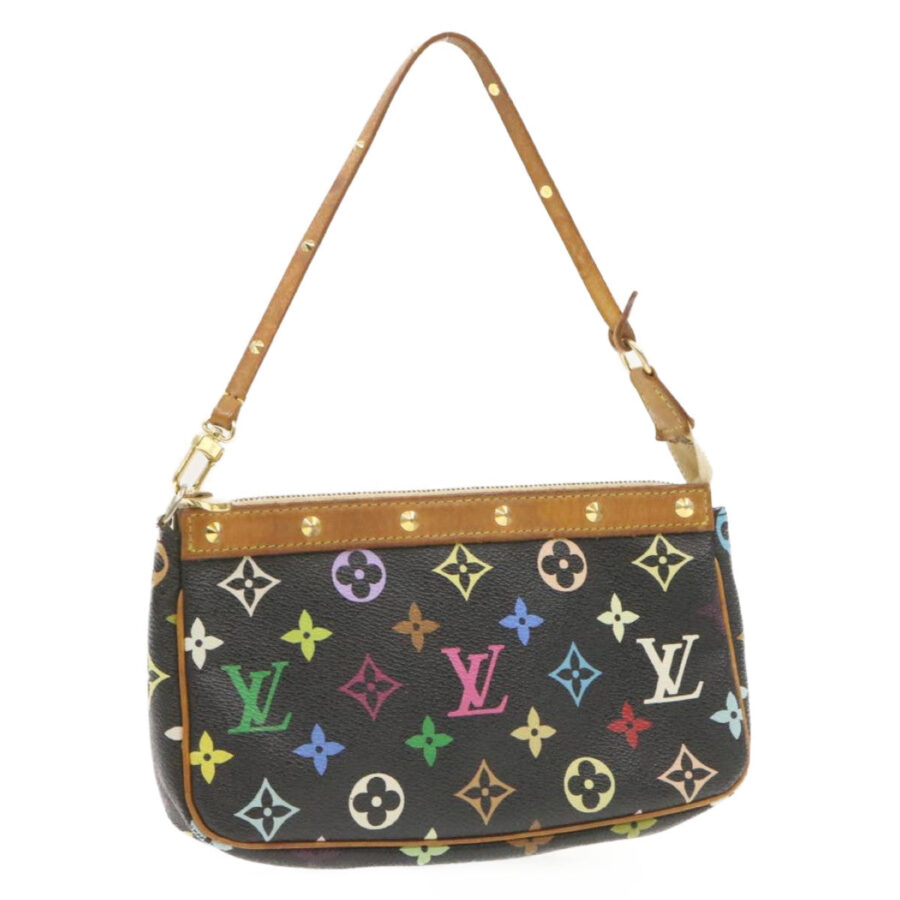 LOUIS VUITTON Multicolor Pochette Accessoires Pouch Black LV Auth am340g | Studio Nafay