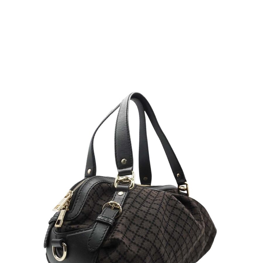 Diamente Canvas Sukey Handbag Dark Brown, Multicolor | Studio Nafay