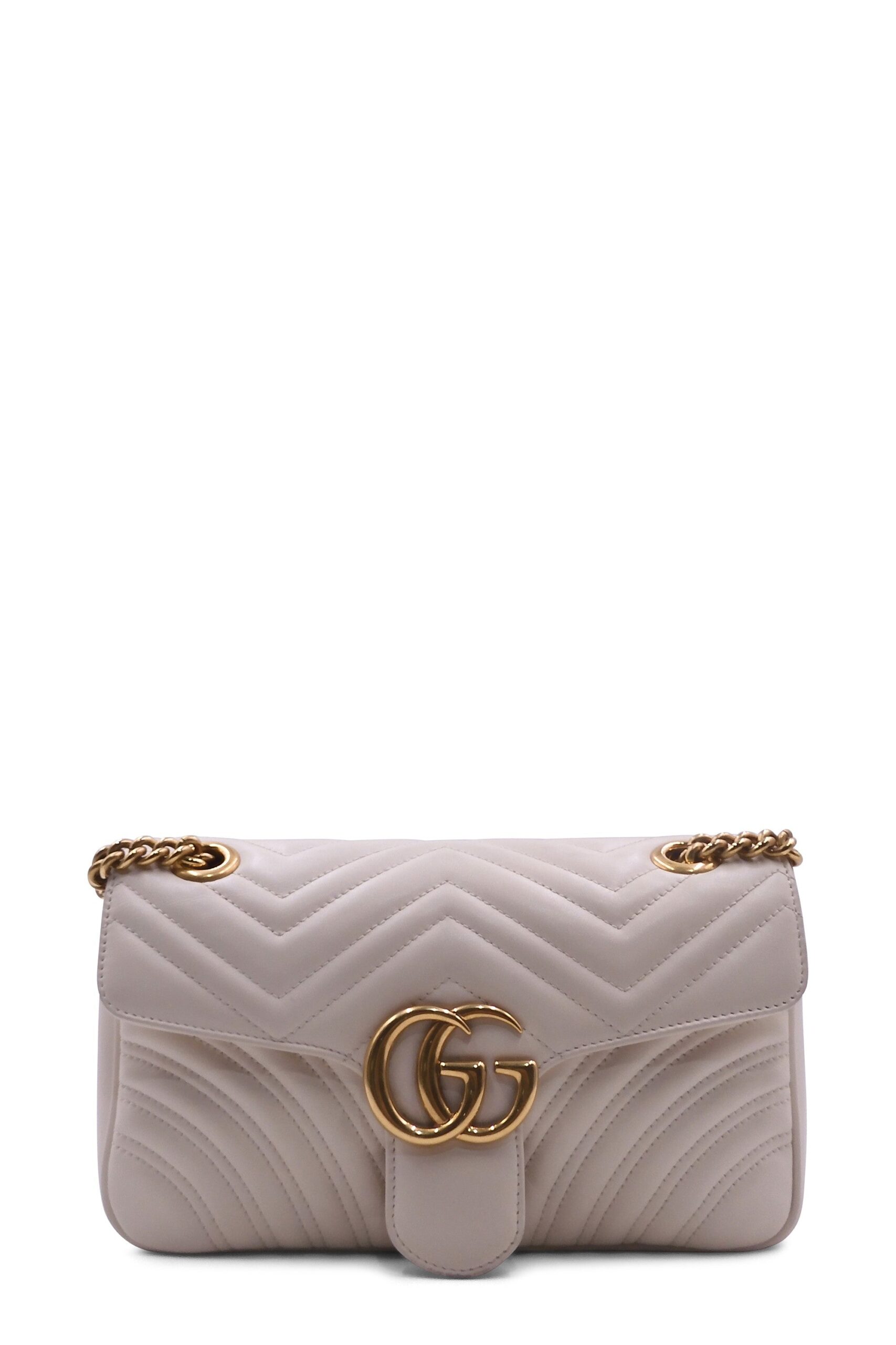 GG Marmont Small Matelasse Shoulder Bag White