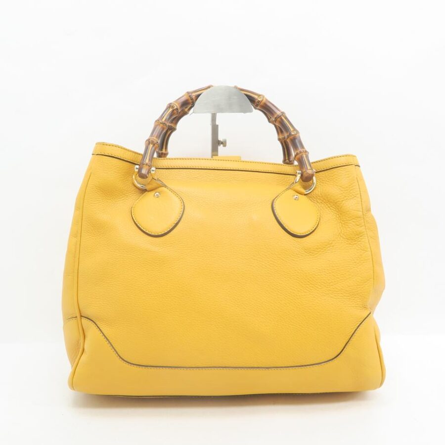 Gucci Shopper Bag Bamboo Yellow Calfskin Tote | Studio Nafay