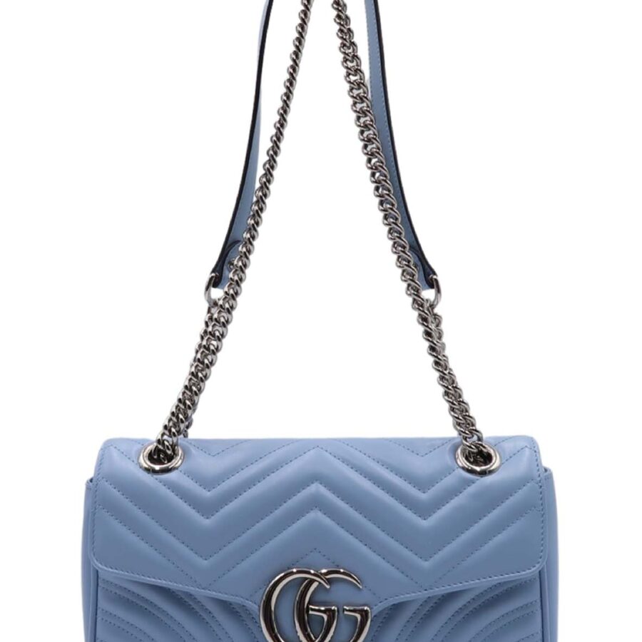 Small GG Marmont Matelasse Shoulder Bag Porcelain Light Blue | Studio Nafay