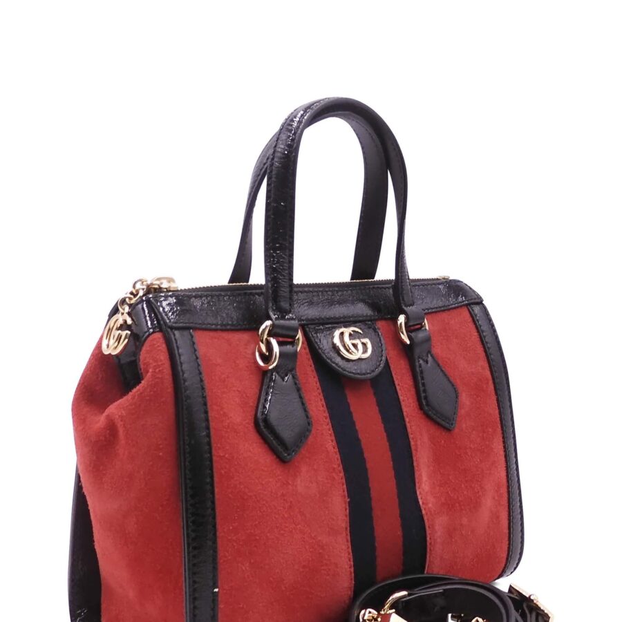 Small Ophidia GG Tote Black Red | Studio Nafay