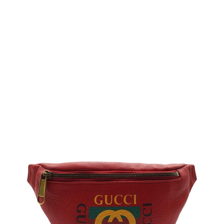 Small Retro GG Logo Print Belt Bag/ Fanny Pack Red | Studio Nafay