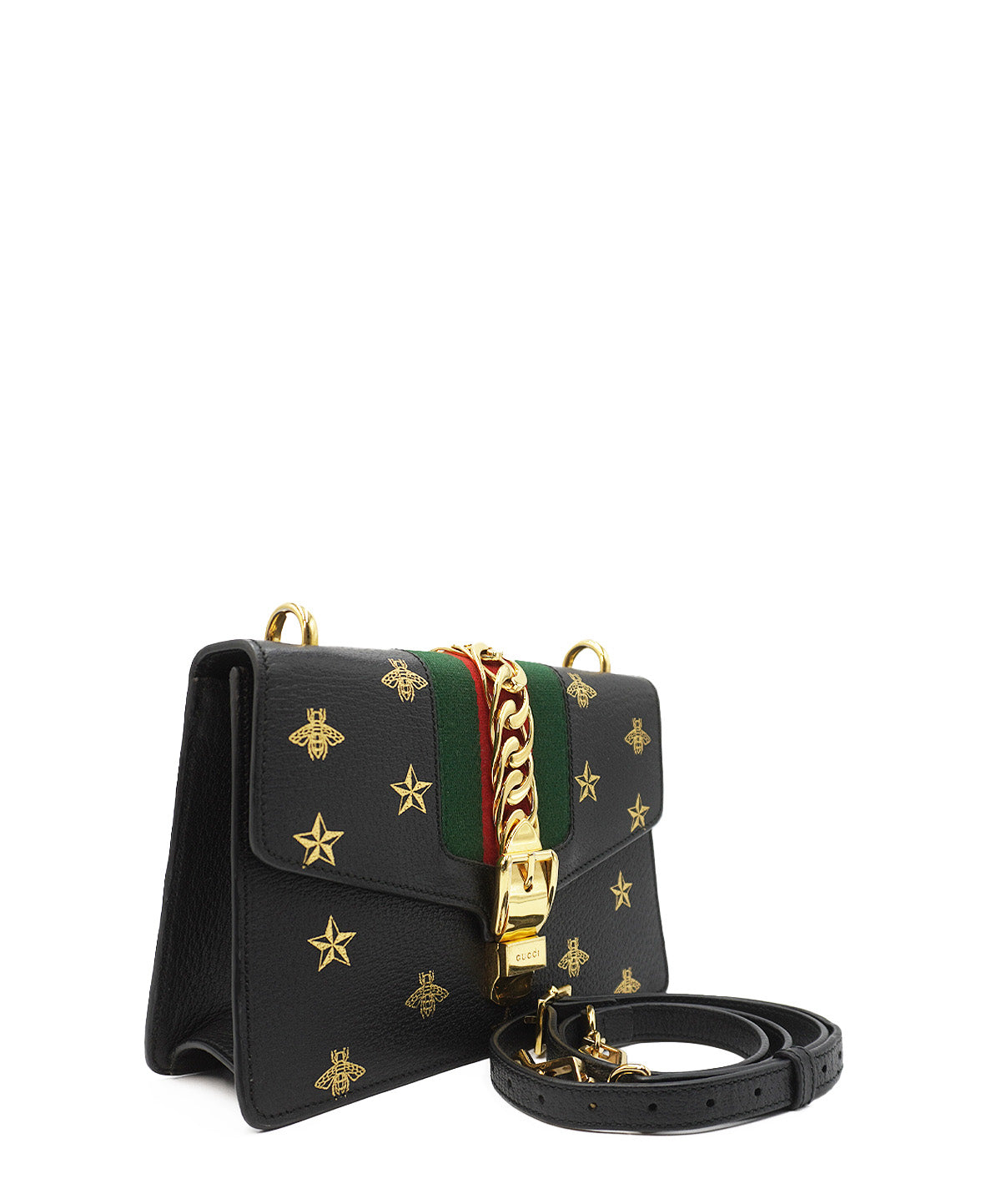 Small Sylvie Bee Star Shoulder Bag Black