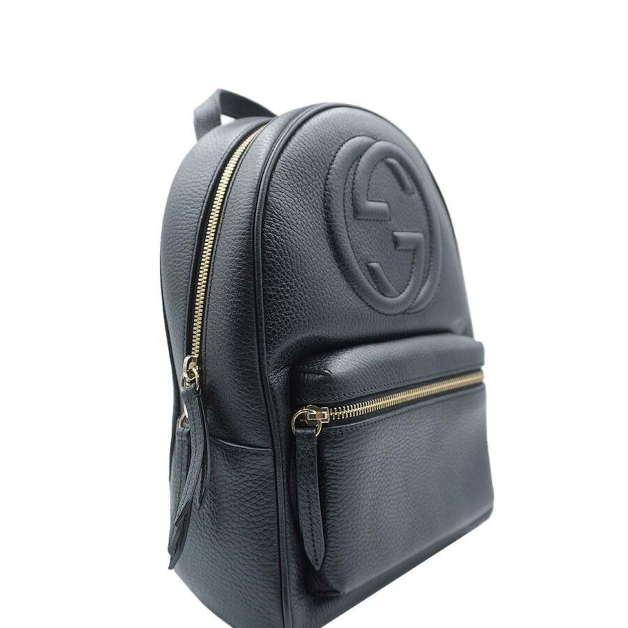 Soho Chain Backpack Leather Black | Studio Nafay