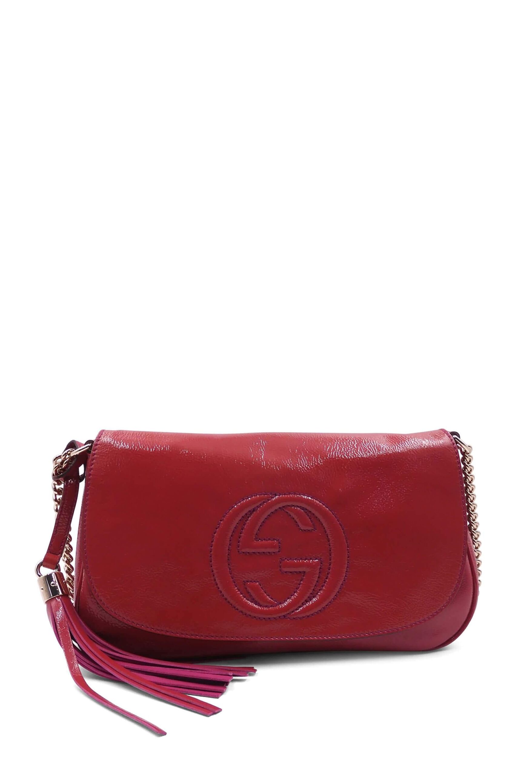 Soho Interlocking GG Flap Shoulder Bag Red