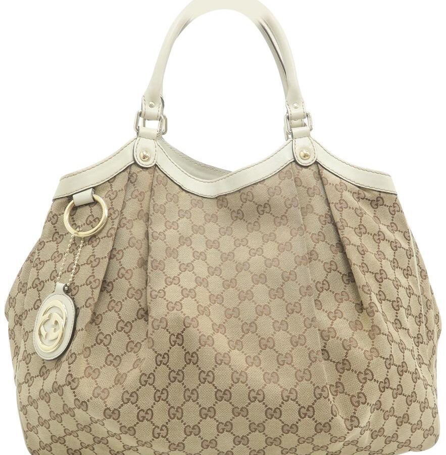 Gucci Sukey Large Tote Supreme Sandybrown Canvas Hobo Bag | Studio Nafay