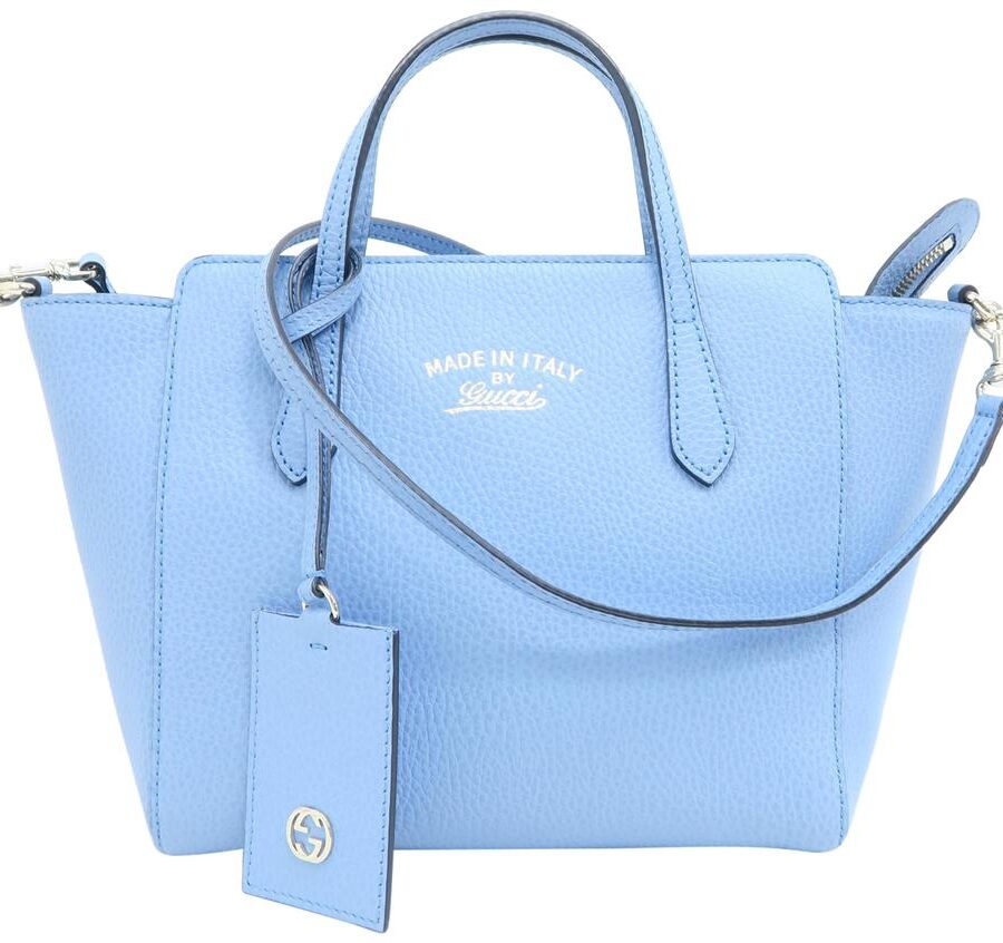 Gucci Swing Mini Blue Calfskin Tote | Studio Nafay