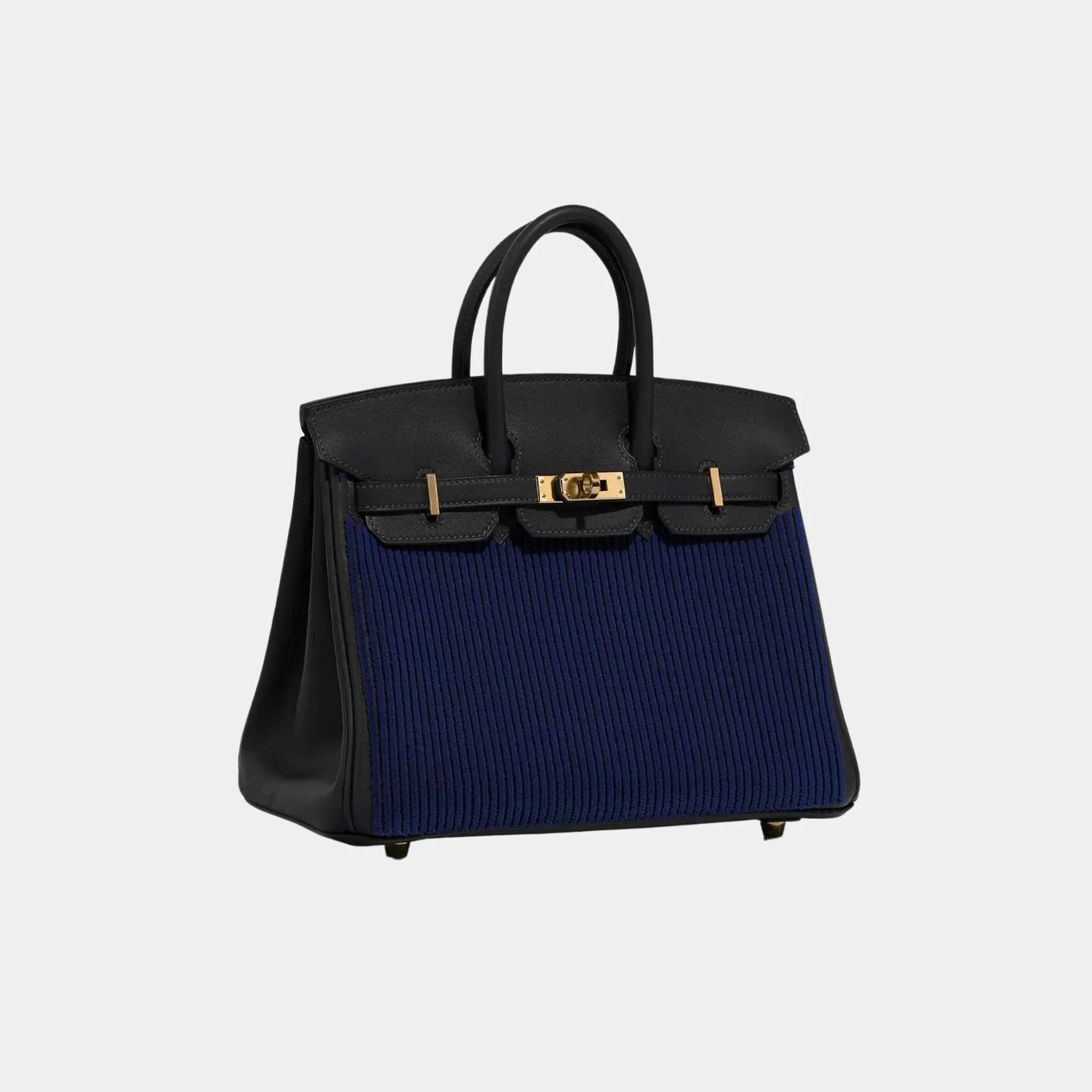 Birkin 25 Cote A Cote Tuffetage Swift Caban – Bleu Saphir