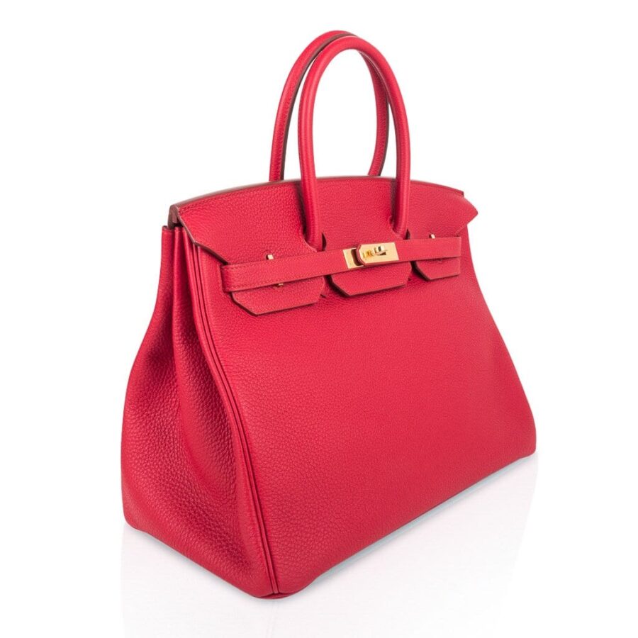 Hermes Birkin 35 Bag Vermillion Red Togo Leather with Gold Hardware | Studio Nafay