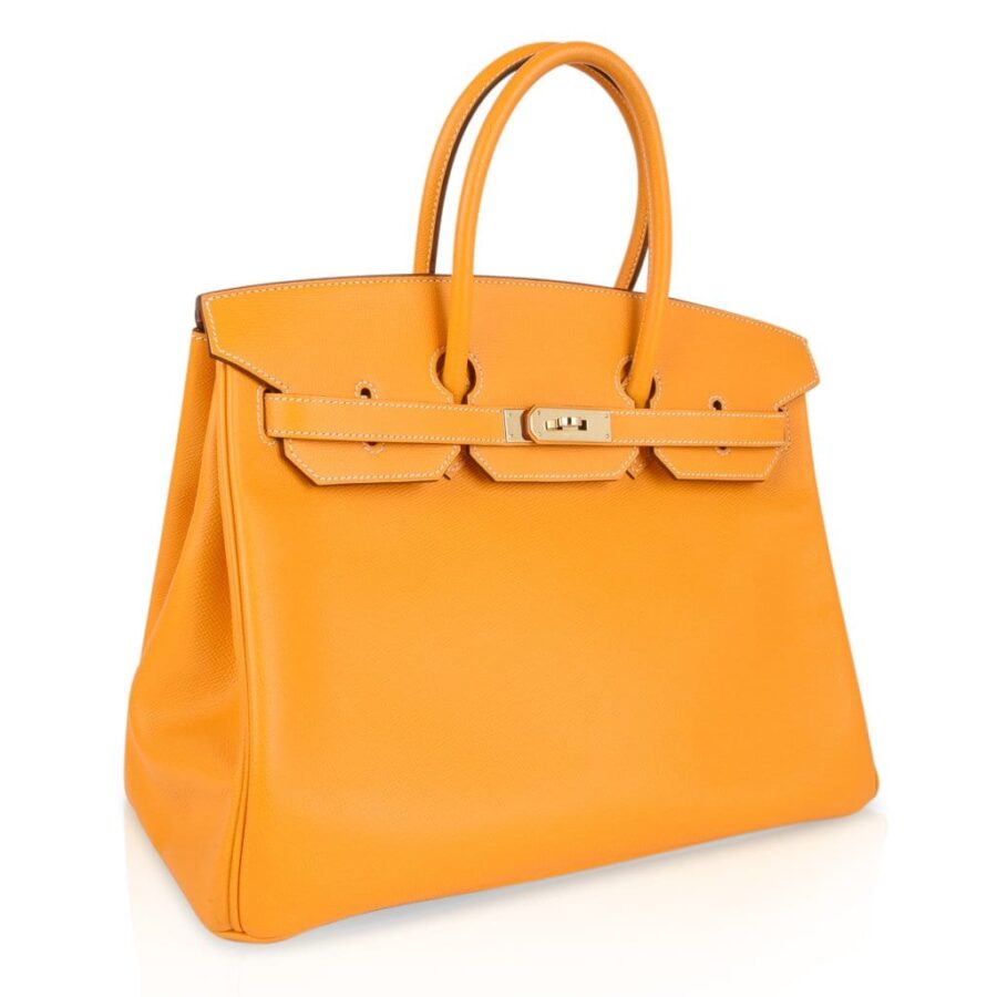 Hermes Birkin 35 Bag Yellow Jaune D'Or Candy Limited Edition Epsom Permabrass | Studio Nafay