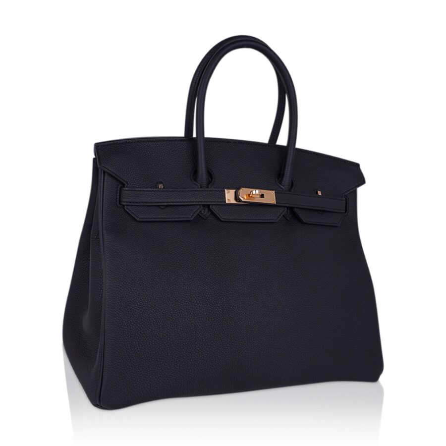 Hermes Birkin 35 Bag Black Togo Leather with Rose Gold Hardware | Studio Nafay