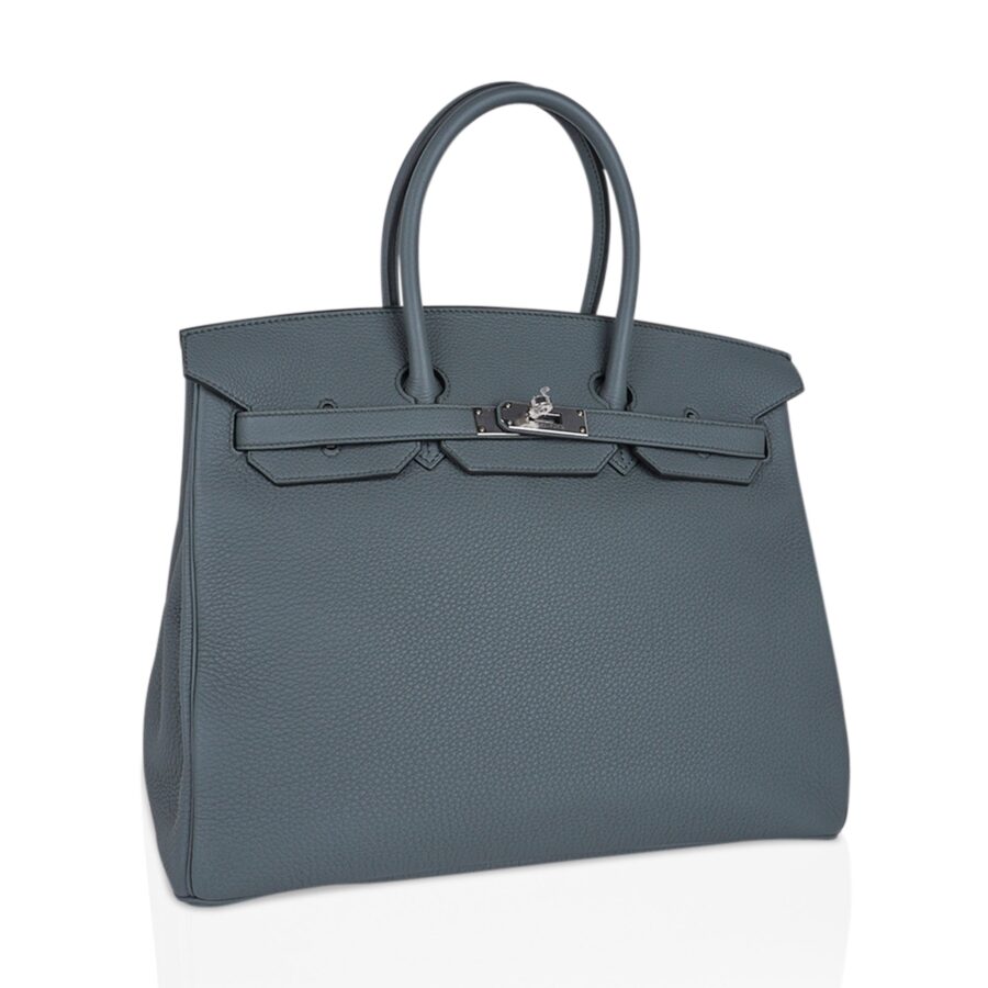 Hermes Birkin 35 Bag Vert Amande Togo Leather with Palladium Hardware | Studio Nafay