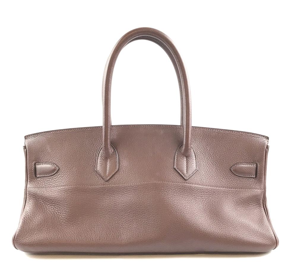 HermesJPG Shoulder Birkin Rare Limited Edition Hand Tote Brown Clemence Leather Satchel