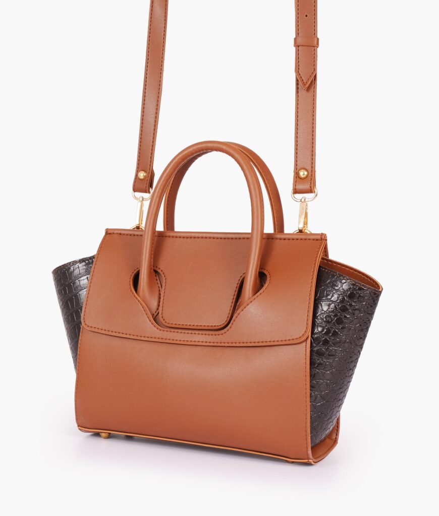 Brown trapeze handbag | Studio Nafay