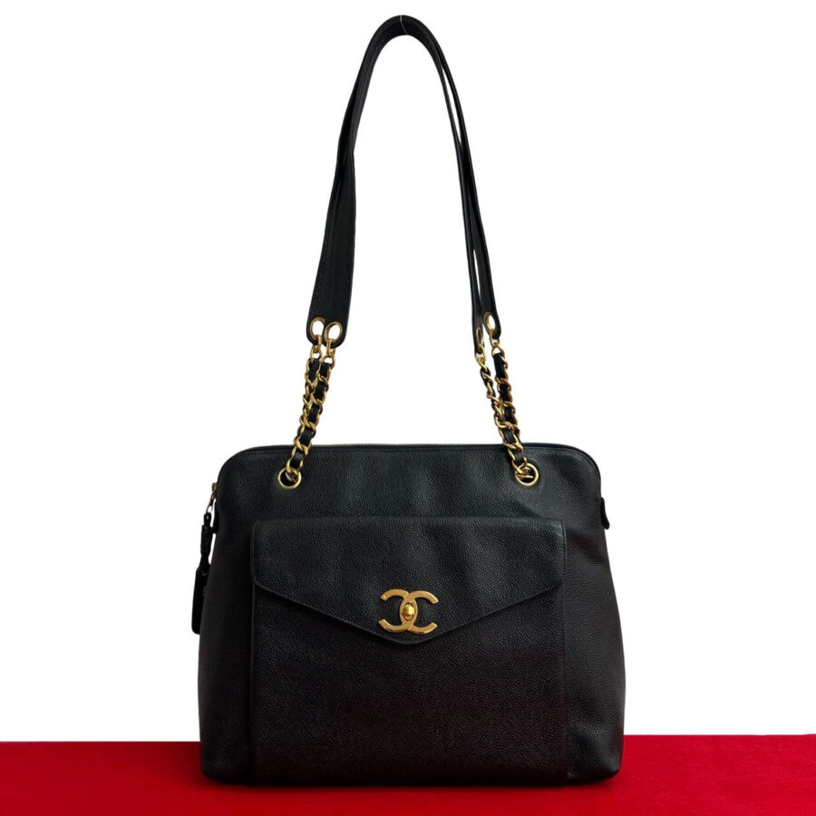 Chanel Coco Mark Caviar Leather Shoulder Bag | Studio Nafay