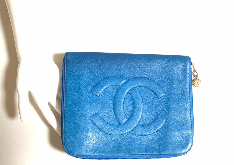 Chanel Mini Caviar Leather Blue Clutch | Studio Nafay