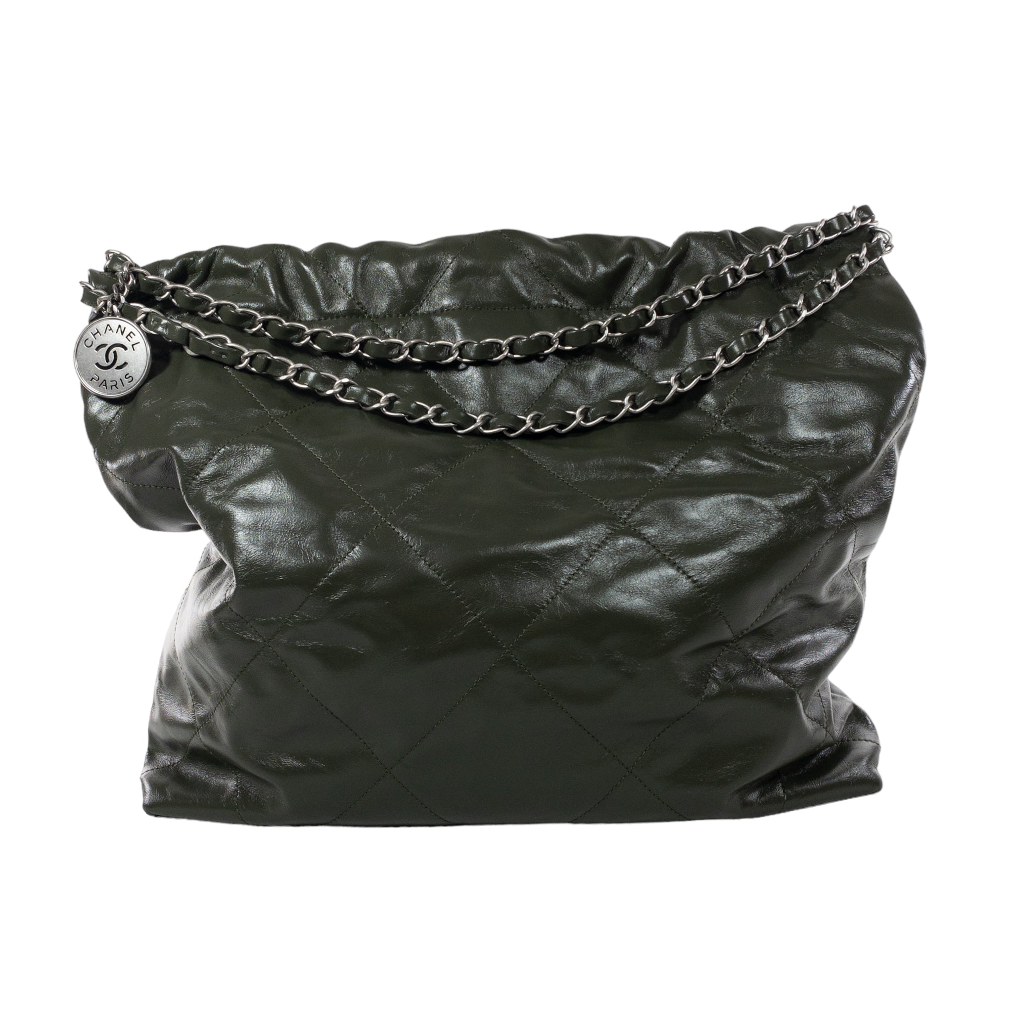 Chanel Small Leather Green Shoulder Bag