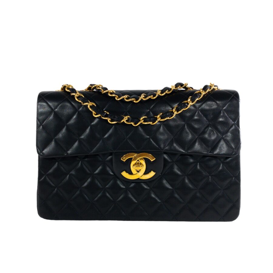 Chanel Flap Large Lambskin Black Shoulder Bag | Studio Nafay