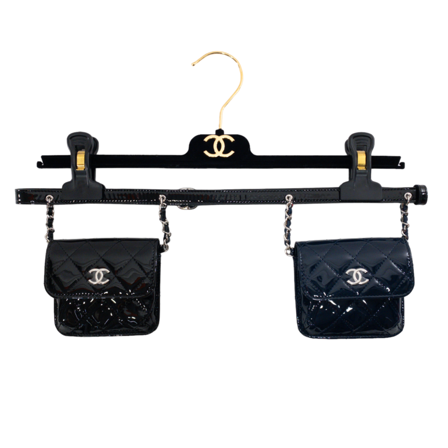 Chanel Double Pocket Patent Belt Bag | Studio Nafay